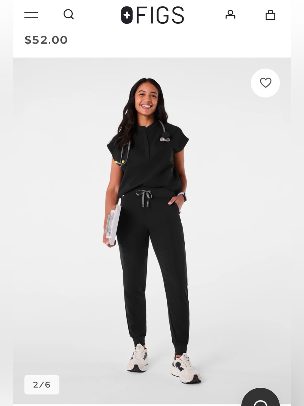 Figs Zamora High Waisted Joggers Black